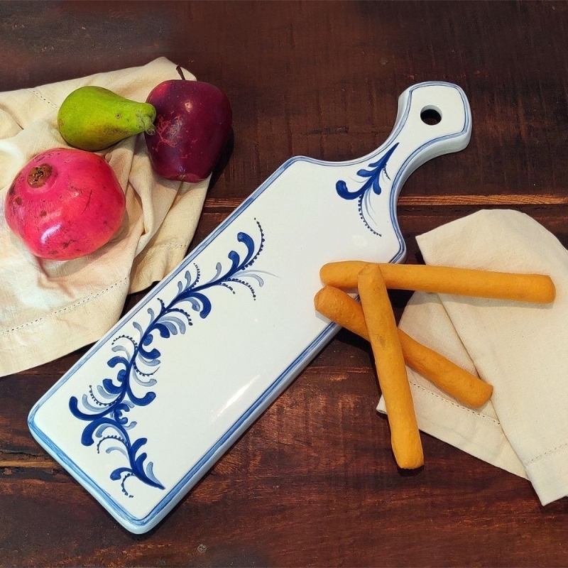 Tagliere Rettangolare  con disegno grafico tono blu - Ceramica Pezzetta - Prodotti per la Cucina - Bottega del Friuli