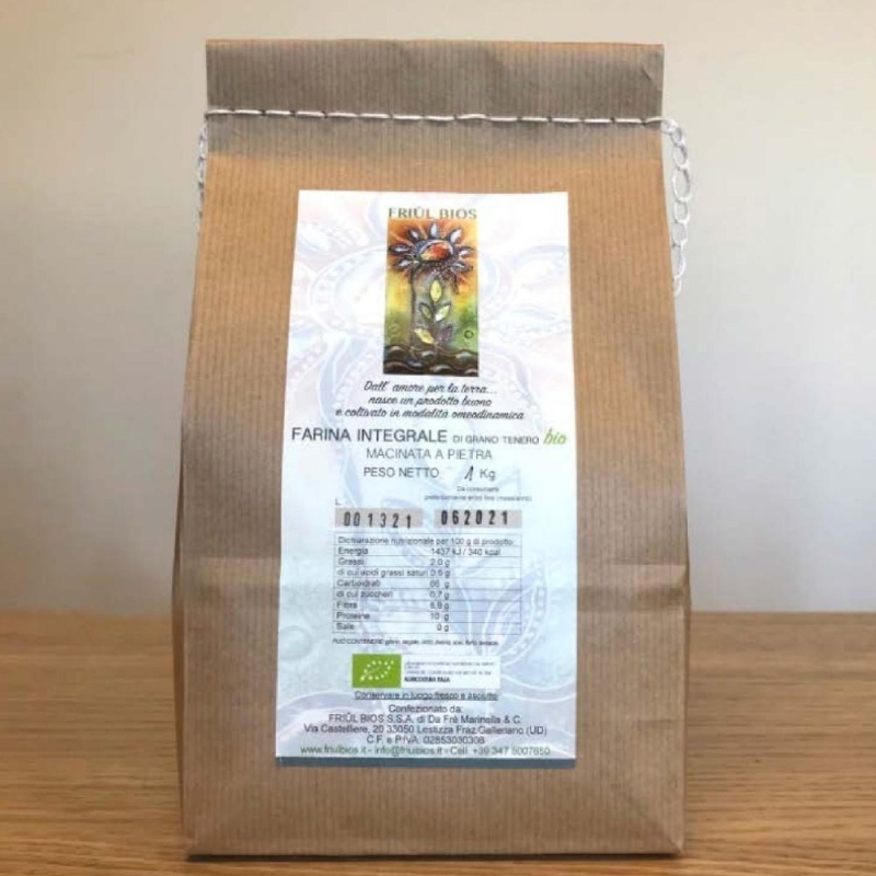 Farina Integrale di Grano Tenero Bio  - Friul Bios - Farine e Cerali - Bottega del Friuli
