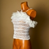 Top da Donna Bianco "Belle epoque" - Wool Style  - Sartoria Artigianale - Bottega del Friuli