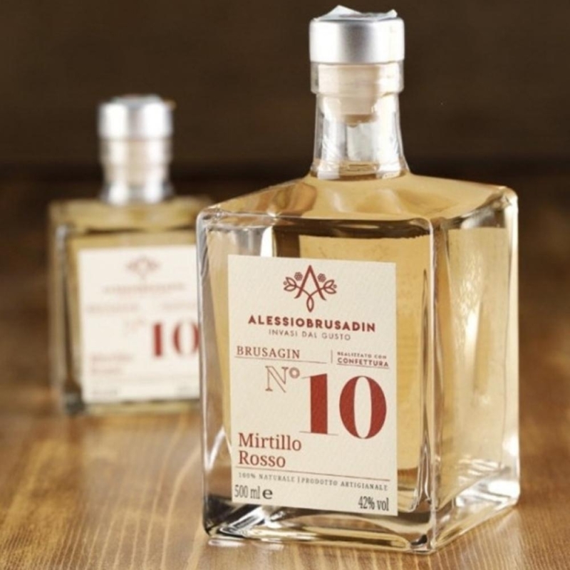 Brusagin n°10 al Mirtillo Rosso - Invasi dal Gusto - Distillati, Rum e Gin - Bottega del Friuli