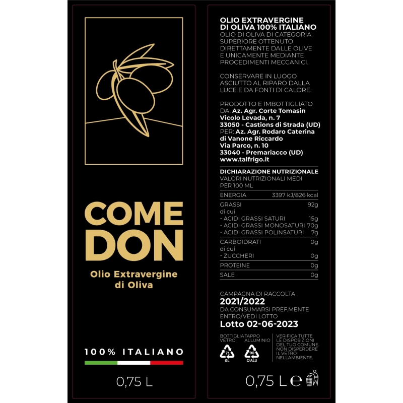 Olio extravergine di oliva - Comedon - Tal Frigo - Olio - Bottega del Friuli