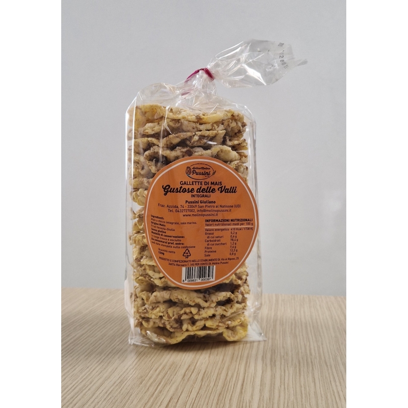 Gallette di mais - 2 tipi - Molino Pussini - Grissini e Sfiziosità - Bottega del Friuli