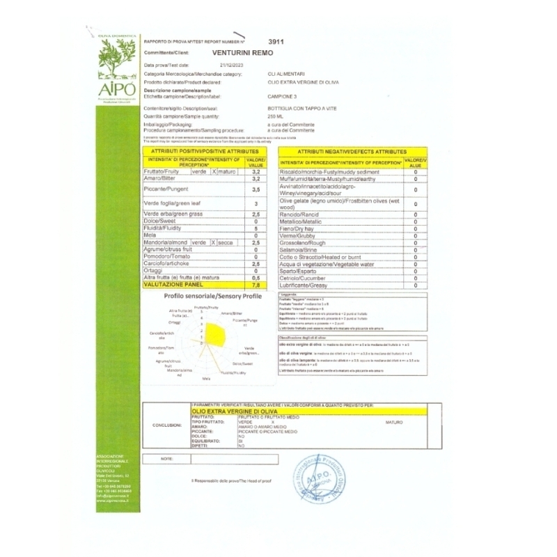 Olio Extravergine di Oliva Blend lt. 0,50 - Olio Venturini - Olio - Bottega del Friuli