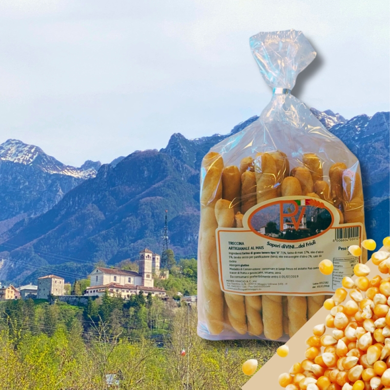 Treccine artigianali al mais - Petris - Centro Dolce Friuli - Grissini e Sfiziosità - Bottega del Friuli