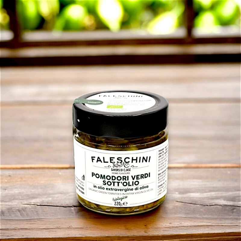 Pomodori verdi sott'olio extravergine di oliva BIO - 2 vasetti - Faleschini - Sughi e Conserve - Bottega del Friuli