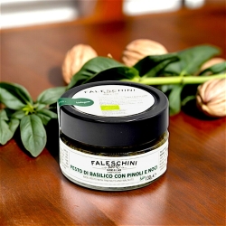 Pesto di basilico con pinoli e noci BIO - 2 vasetti - Faleschini