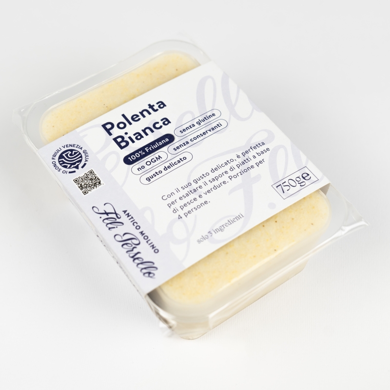Polenta bianca pronta - "La Bianca" 2pz da 750g - Molino Persello - Polenta - Bottega del Friuli