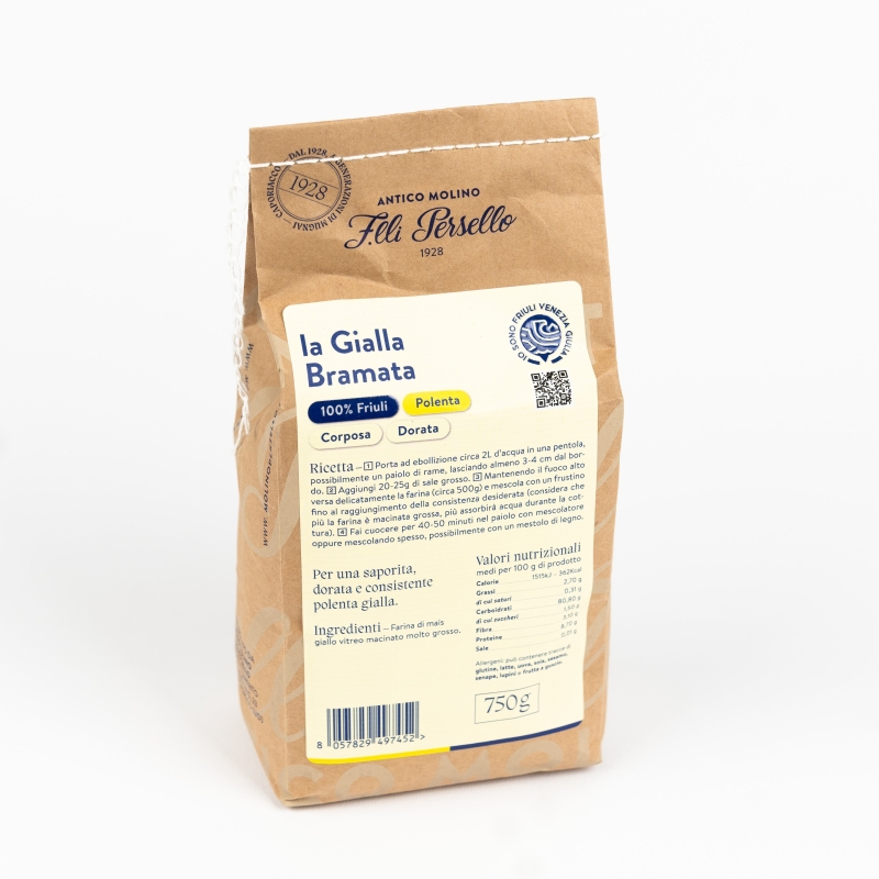 Farina di mais giallo - La Gialla Bramata 2pz da 750g - Molino Persello - Farine e Cerali - Bottega del Friuli