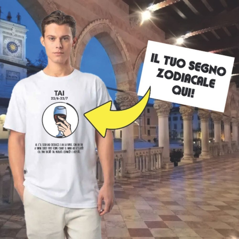 T-shirt con segno Zodiacale Friulano - Friul Gadget - Gadget friulani - Bottega del Friuli