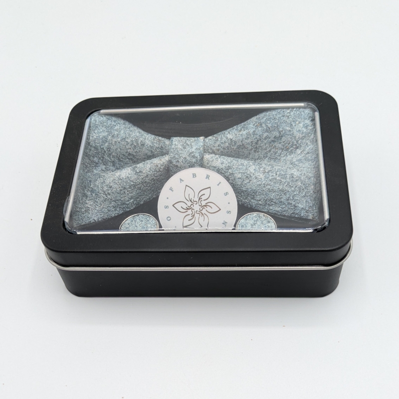 Set papillon e gemelli - Azzurro metallico - Fabris Solutions - Idee Regalo - Bottega del Friuli