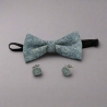 Set papillon e gemelli - Azzurro metallico - Fabris Solutions - Idee Regalo - Bottega del Friuli