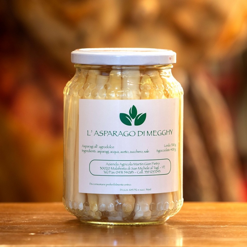 Asparagi Bianchi in agrodolce "L'Asparago di Megghy" - Boutique Alimentare Garlatti - Sughi e Conserve - Bottega del Friuli